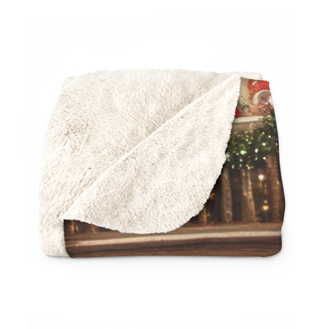 Image of Personalized Christmas Blanket, Custom Christmas Santa Workshop Blanket, Birthday Blanket, Christmas Blanket, Christmas Gift
