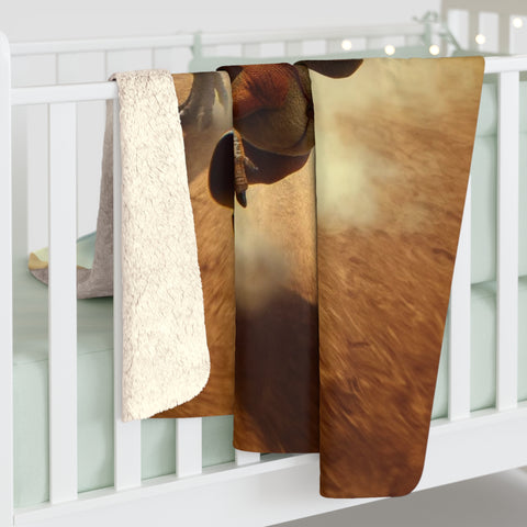 Image of Personalized Cowboy Blanket, Cowboy Riding Dino Custom Face And Name Blanket, Cowboy Custom Blanket, Birthday Dinosaurus Blanket