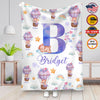 Personalized Bear Ballon Custom Name Blanket, Baby Shower Gift Blanket, Personalized Blanket, Custom Name Baby Shower Gift
