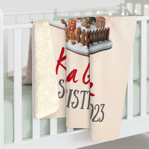 Image of Personalized Gingerbread Man First Christmas Custom Name Blanket, Personalized Kid Blanket, Baby First Christmas Blanket, Christmas Gifts