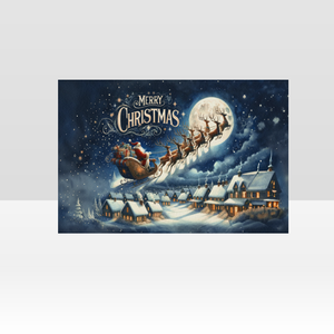 Personalized Christmas Canvas, Custom Santa Sleigh Christmas Canvas, Home Decor, Wall Art Decoration with Frame, Christmas Gifts