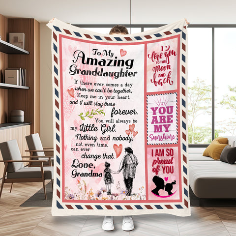 Image of Personalized Granddaughter Blanket, Letter To My Amazing Granddaughter Blanket, To My Granddaughter Blanket, Message Blanket, Gift For Granddaughter