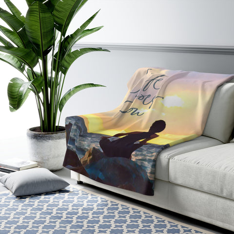 Image of Personalized YOGA Life Goes On Custom Blanket, Message Blanket, Yoga Blanket, Positive Blanket, Gift For Yoga Lovers