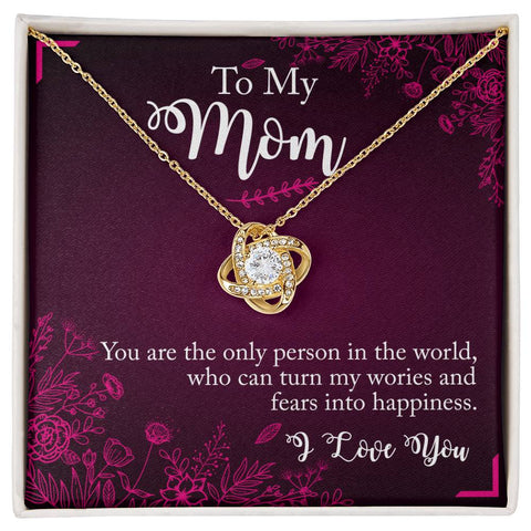 Image of To My Mom You Are The Person Love Knot Necklace