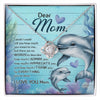 Dolphin Dear Mom  Love Knot Necklace With Message Card Gift for Mom
