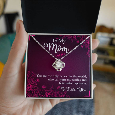 Image of To My Mom You Are The Person Love Knot Necklace