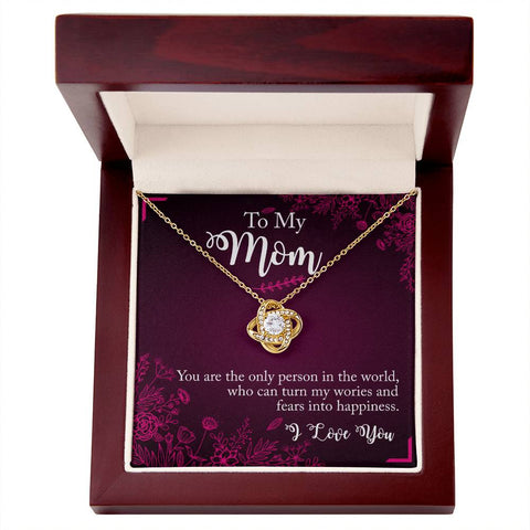 Image of To My Mom You Are The Person Love Knot Necklace