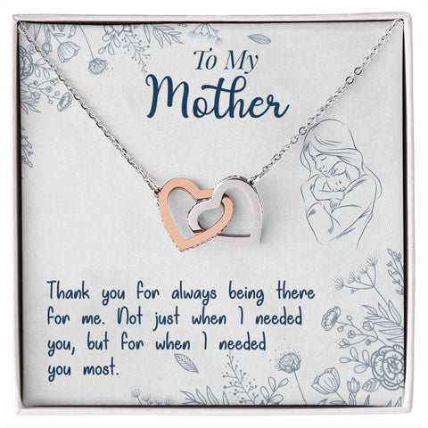 Image of To My Mom If There Ever Comes A Day Interlocking Hearts Necklace