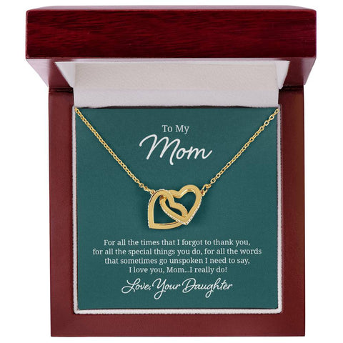 Image of To My Mom For All The Times That I Forgot To Thank You Interlocking Hearts Necklace