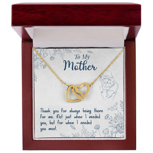 To My Mom If There Ever Comes A Day Interlocking Hearts Necklace