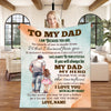 Personalized To My Dad Blanket, Dad & Daughter Message Blanket, Father's Day Blanket, Gift for Dad, Gift from Daughter, Father's Day Gift