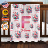 Personalized Flamingo Baby Blanket, Custom Name Blanket,  Floral Flamingo Baby Blanket, Flamingo Girl Blanket, Girl Blanket, Baby Shower Gift