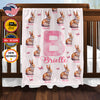 Personalized Baby Blanket, Custom Bunny Butterfly Baby Blanket, Rabbit Baby Blanket, Baby Girl Rabbit Blanket, Baby Shower Gift