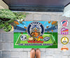 Personalized Name Thanksgiving Doormat, Turkey Cowboy American Football Lovers Doormat, Floormat, Kitchenmat