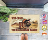 Personalized Name Thanksgiving Doormat, Turkey Cowboy Dallas Custom Name Doormat, Floormat, Kitchenmat