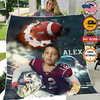 Personalized American Football Blanket, Custom Son Blanket, Football Lovers Blanket, Message Blanket, Sport Blanket, Son Gifts