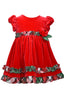 Bonnie Jean Little Girls Christmas Velvet Plaid Trim Dress