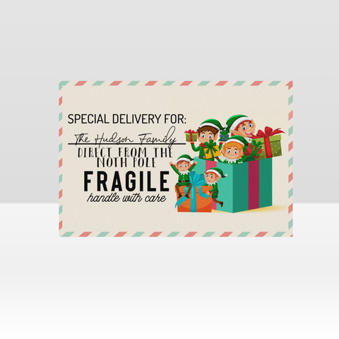 Image of Personalized Christmas Canvas, Elf Special Delivery Canvas, Custom Name Canvas, Christmas Delivery Letter Canvas, Christmas Gifts