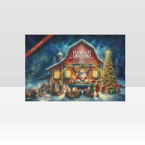 Image of Personalized Christmas Canvas, Santa's Workshop Canvas, Christmas Elf Made Santa Approved Canvas Wall Art, Christmas Gifts
