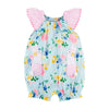 Mud Pie Little Girls  Easter Floral Bunny Bubble / Romper