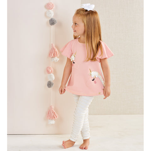 Image of Mud Pie Girls Unicorn Tunic & Legging Set