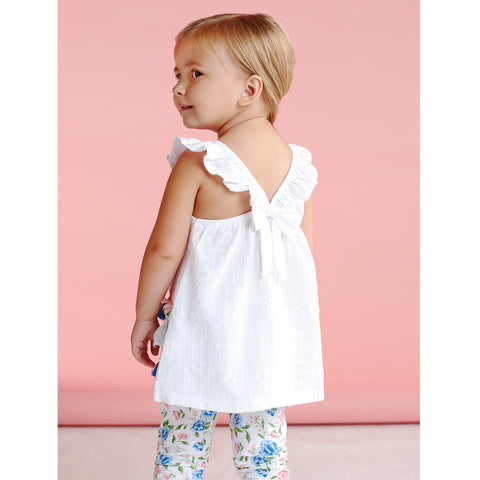 Image of Mud Pie Girls Spring Summer Floral Tunic Capri Set