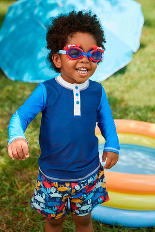 Image of Mud Pie Little Boys Crab Swim Trunks