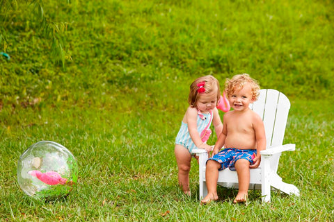 Image of Mud Pie Little Girl Flamingo Swimsuit