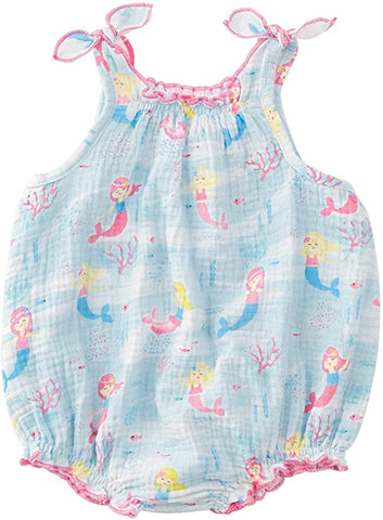 Image of Mud Pie Baby Girl Mermaid Sunsuit Bubble Romper