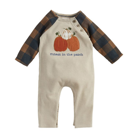 Image of MUD PIE HALLOWEEN BABY CUTEST IN THE PATCH ONE-PIECE