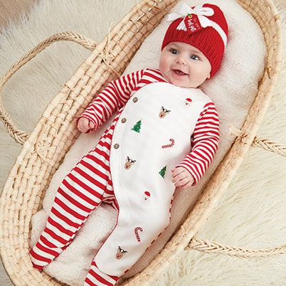 Image of Mud Pie Baby Christmas Schiffly Sleeper