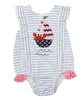 Mud Pie Baby Girl Striped Sail Away Swimsuit Size 3 Months to 5T