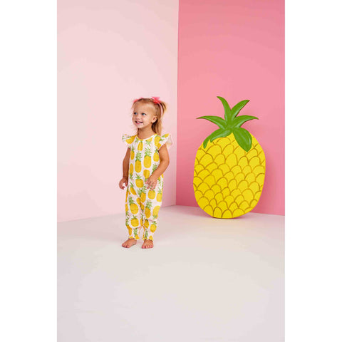 Image of Mud Pie Little Girls' Pineapple Baby Longall / Romper