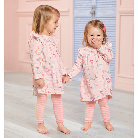 Image of Mud Pie Girl Mermaid Dress & Tights Set