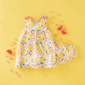 Mud Pie Baby Girl Lemon Floral Dress
