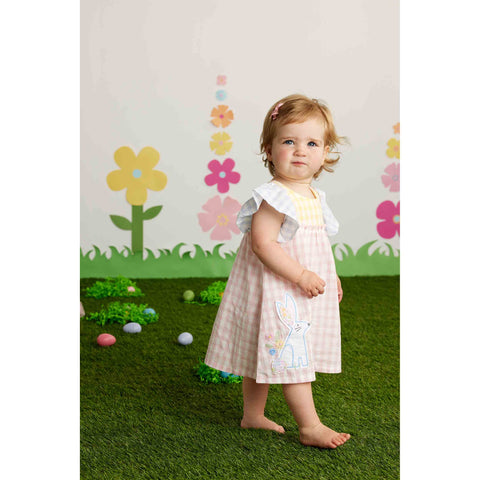 Image of Mud Pie Little Girl's Easter Bunny Gingham Dress