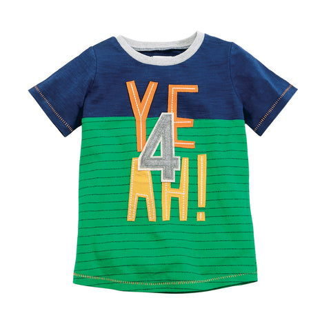 Image of Mud Pie Little Boy "YEAH" Birthday T-Shirt Size 4T
