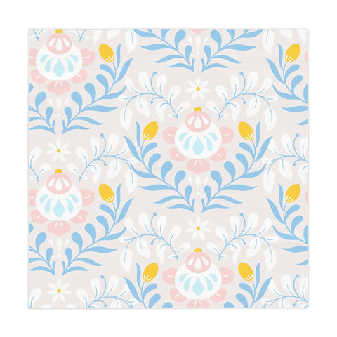 Image of Easter Flower Square Tablecloth 55.1''x55.1''-Polyester--Table Cover for Dining Table, Easter Dinner Party, Holiday Party Table Decor