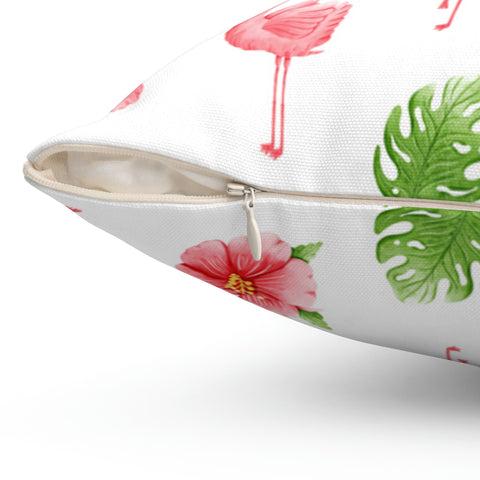Image of Flamingo Spun Square Pillow - Home Decor - Spring Decor