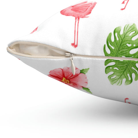 Image of Flamingo Spun Square Pillow - Home Decor - Spring Decor