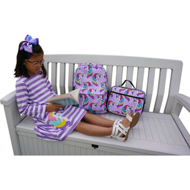 Back To School Little Girls Matching Dress Lunch Box Backpack, Unicorn