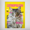 A 'Catmopolitan' Personalized Pet Poster Canvas Print | Personalized Dog Cat Prints | Magazine Covers | Custom Pet Portrait Poster
