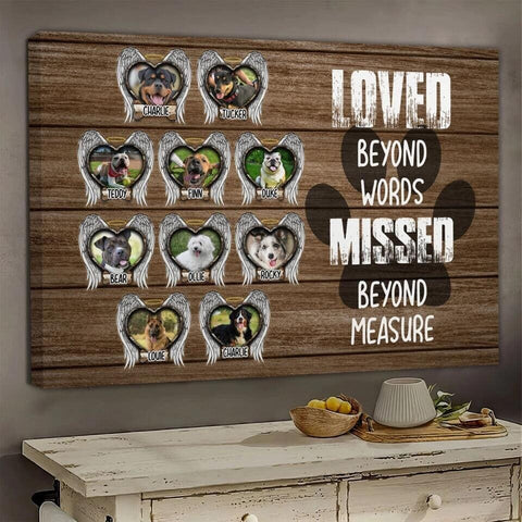 Image of Personalized Pet Memorial Photo Canvas, Pet Rememberance Wall Art, Dog Loss Gifts, Pet Memorial Gifts, Custom Memorial Dog Gifts