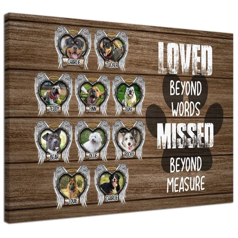 Image of Personalized Pet Memorial Photo Canvas, Pet Rememberance Wall Art, Dog Loss Gifts, Pet Memorial Gifts, Custom Memorial Dog Gifts