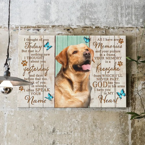 Image of Personalized Pet Memorial Photo Canvas, God Has You In His Arms Dog Cat Wall Art, Dog Loss Gifts, Pet Memorial Gifts
