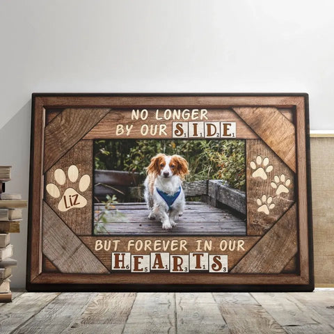 Image of USA MADE Personalized Photo Canvas Prints, Dog Loss Gifts, Pet Memorial Gifts, Dog Sympathy, Love Dog, No Longer By Out Side