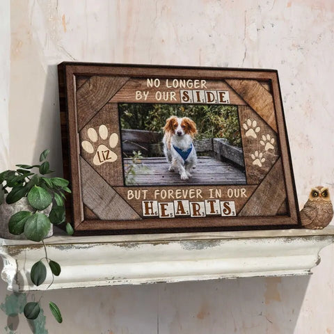 Image of USA MADE Personalized Photo Canvas Prints, Dog Loss Gifts, Pet Memorial Gifts, Dog Sympathy, Love Dog, No Longer By Out Side