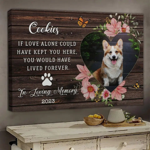 Image of USA MADE Personalized Sympathy Pet Photo Gifts For Dog, Memorial Gift For Dog Lover, If Love Alone Could Have Kept You Here