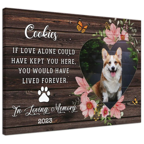 Image of USA MADE Personalized Sympathy Pet Photo Gifts For Dog, Memorial Gift For Dog Lover, If Love Alone Could Have Kept You Here