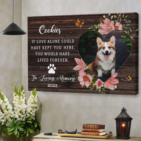 Image of USA MADE Personalized Sympathy Pet Photo Gifts For Dog, Memorial Gift For Dog Lover, If Love Alone Could Have Kept You Here